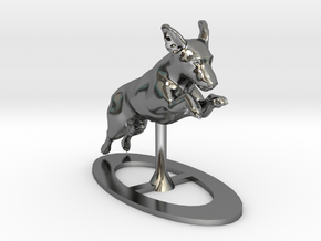 Jumping Up Jack Russell Terrier 1 in Fine Detail Polished Silver