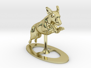Jumping Up Jack Russell Terrier 1 in 18k Gold