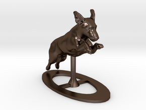 Jumping Up Jack Russell Terrier 1 in Polished Bronze Steel