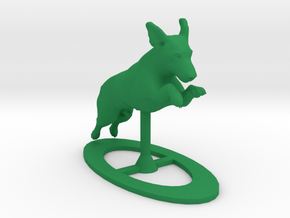 Jumping Up Jack Russell Terrier 1 in Green Processed Versatile Plastic