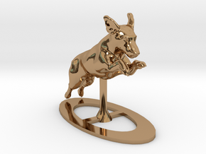 Jumping Up Jack Russell Terrier 1 in Polished Brass
