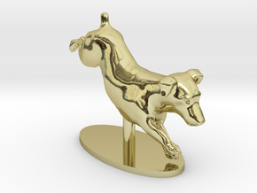 Jumping Up Jack Russell Terrier 2 in 18k Gold