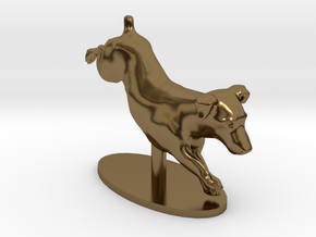 Jumping Up Jack Russell Terrier 2 in Polished Bronze