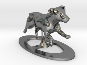 Running Jack Russell 1 in Fine Detail Polished Silver