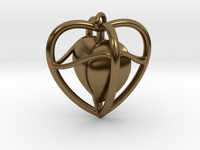 Heart Pendant  in Polished Bronze