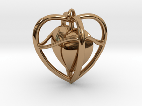 Heart Pendant  in Polished Brass