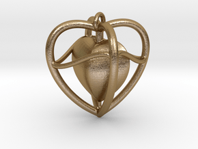 Heart Pendant  in Polished Gold Steel