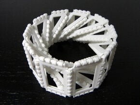 Hinged flat torus in White Natural Versatile Plastic