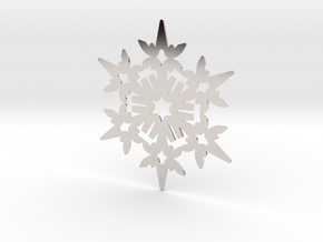 Wings Snowflake - Flat in Rhodium Plated Brass