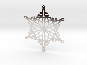 Arcs Snowflake - Flat in Rhodium Plated Brass