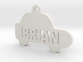 Car ID Tag - Brian in White Natural Versatile Plastic
