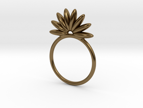 Demi Flower Ring in Polished Bronze