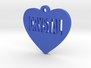 Heart Pet ID Tag - Crystal in Blue Processed Versatile Plastic