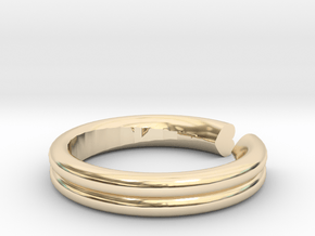 Open Heart Ring in 14k Gold Plated Brass