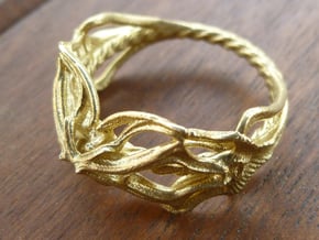 Ring Nouveau01 V02 in Natural Brass