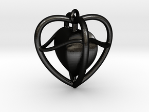 Heart Pendant  in Matte Black Steel