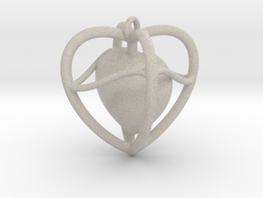 Heart Pendant  in Natural Sandstone