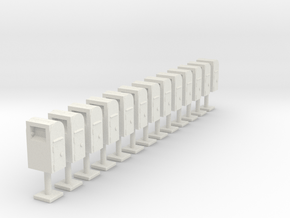 Postboxes Version 01 Scale HO in White Natural Versatile Plastic