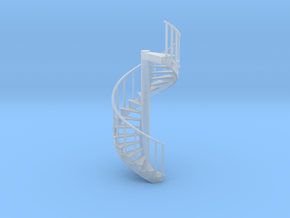 12' Spiral Stair 1:48 Left Railing in Tan Fine Detail Plastic