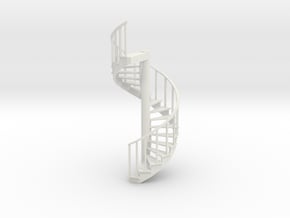 12' Spiral Stair 1:48 Right Railing in White Natural Versatile Plastic