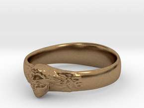 Ring Womans Face in Natural Brass