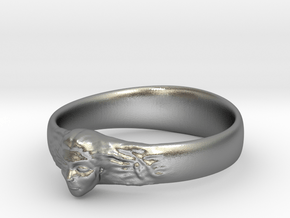 Ring Womans Face in Natural Silver
