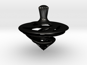 Hollow Fast Spinning Top in Matte Black Steel