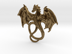 Dragon Pendant in Polished Bronze