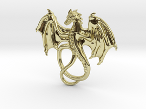 Dragon Pendant in 18k Gold Plated Brass