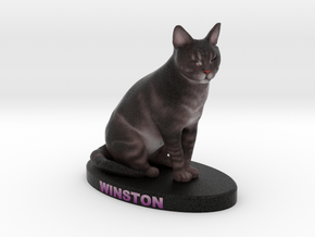 Custom Cat Figurine - Winston in Full Color Sandstone