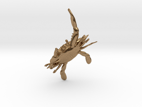 Crab Pendant in Natural Brass
