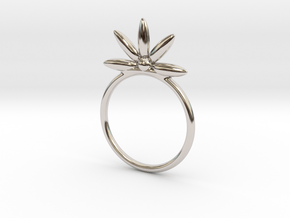 Flower Stacking Ring in Platinum