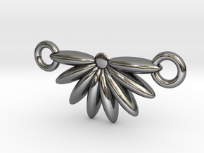 Demi Flower Pendant  in Fine Detail Polished Silver