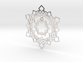 Squares Snowflake Ornament in Rhodium Plated Brass