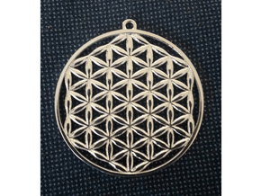 Flower Of Life Pendant in Polished Silver