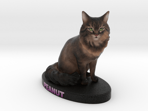 Custom Cat Figurine - Peanut in Full Color Sandstone