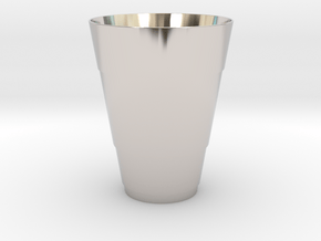 Gold Beer Pong Cup in Rhodium Plated Brass
