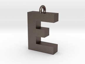 Alphabet (E) in Polished Bronzed Silver Steel