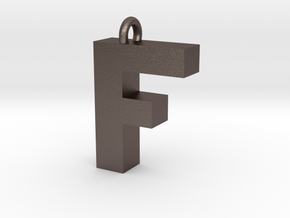 Alphabet (F) in Polished Bronzed Silver Steel