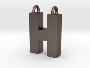 Alphabet (H) in Polished Bronzed Silver Steel