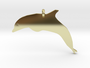 Dolphin Necklace Piece in 18k Gold Plated Brass