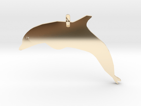 Dolphin Necklace Piece in 14K Yellow Gold