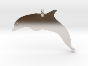 Dolphin Necklace Piece in Rhodium Plated Brass