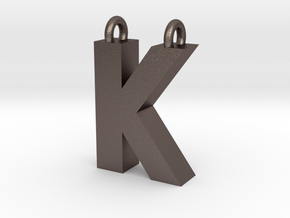 Alphabet (K) in Polished Bronzed Silver Steel