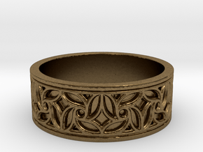 Gothic Pinwheel Tracery Ring in Natural Bronze