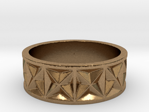 Gothic Star Geometry Ring in Natural Brass