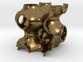 0165 F(x,y,z)=0 [Cos(x)+Cos(y)+Cos(z)] #001 in Polished Bronze