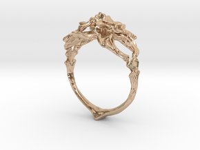 Ring Nouveau03 V02 in 14k Rose Gold Plated Brass