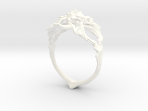 Ring Nouveau03 V02 in White Processed Versatile Plastic