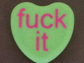 Candy Heart "fuck it" - Green/Pink in Full Color Sandstone